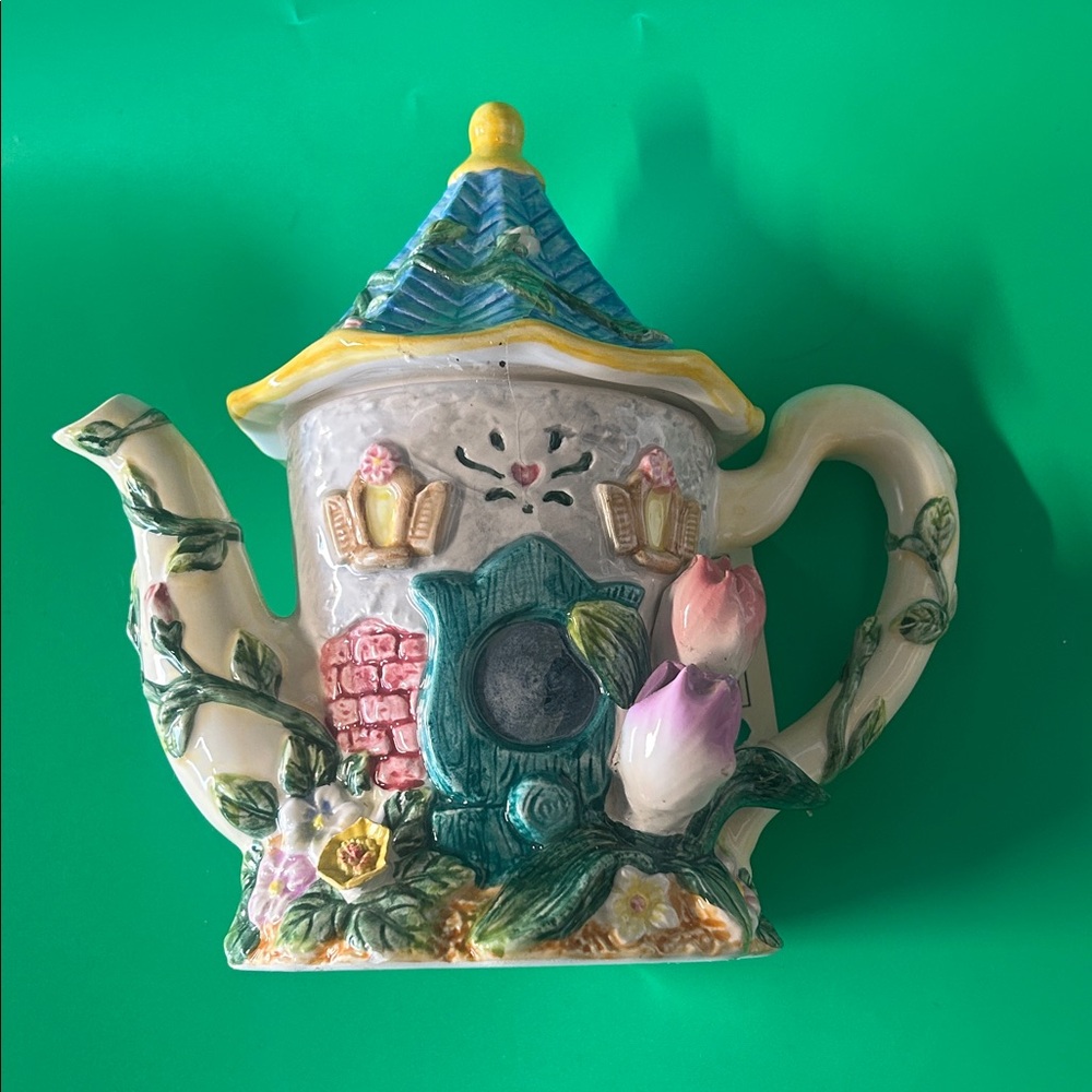 Charming Cottage Teapot with Floral Accents - Picture 4 of 13